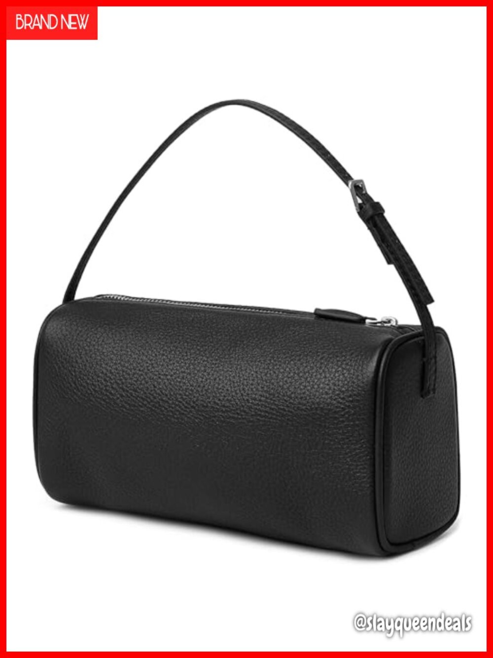 Genuine Leather Small Barrel Purse with Crossbody Strap